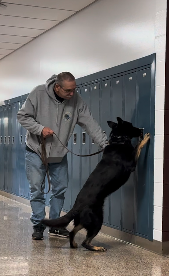 Police dog identifies school locker with suspected contraband